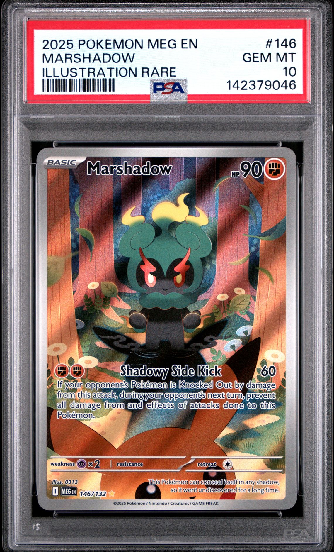 2025 Pokemon Meg En-Mega Evolution Marshadow #146 (Illustration Rare) Gem Mt 10 front