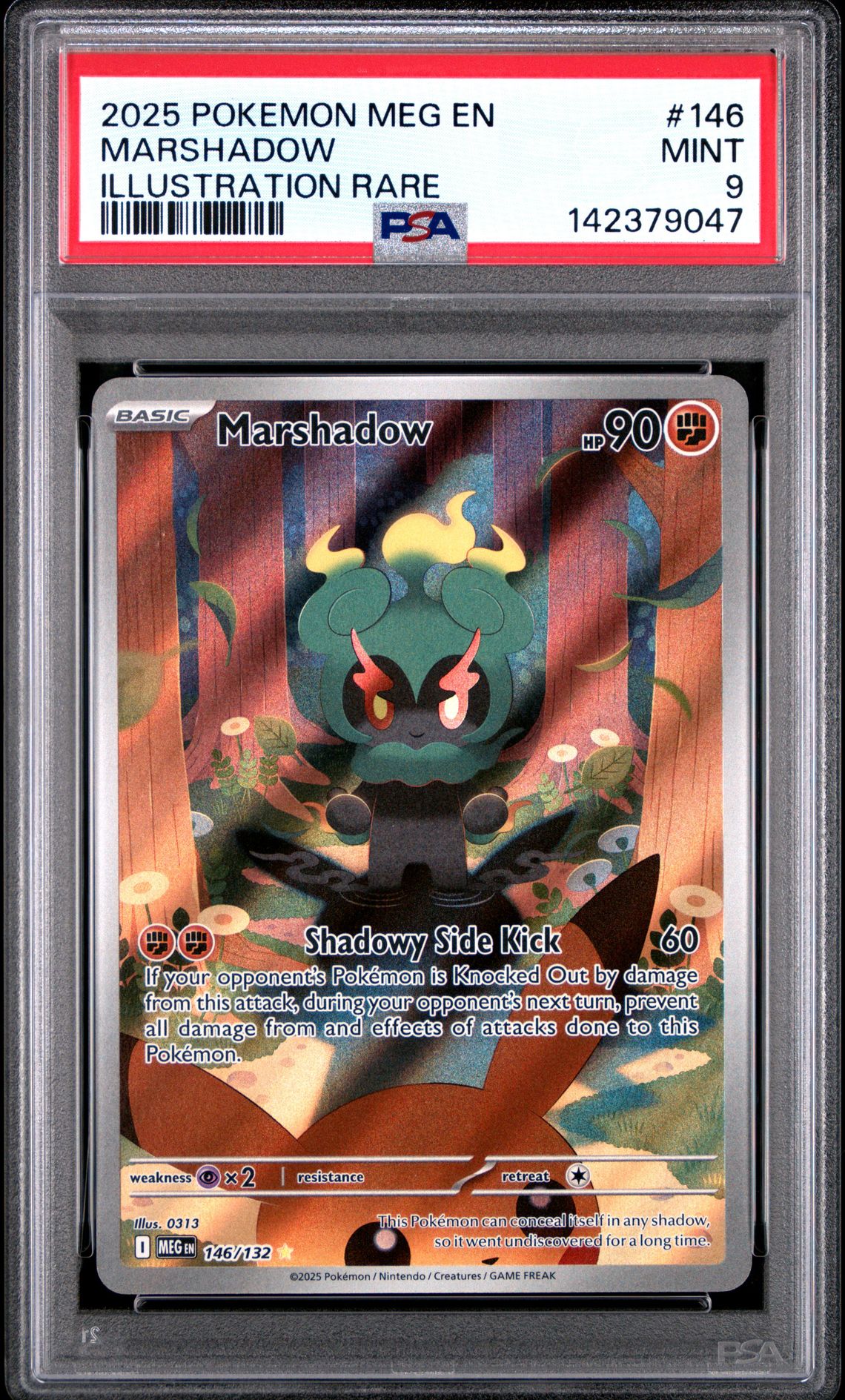2025 Pokemon Meg En-Mega Evolution Marshadow #146 (Illustration Rare) Mint 9 front