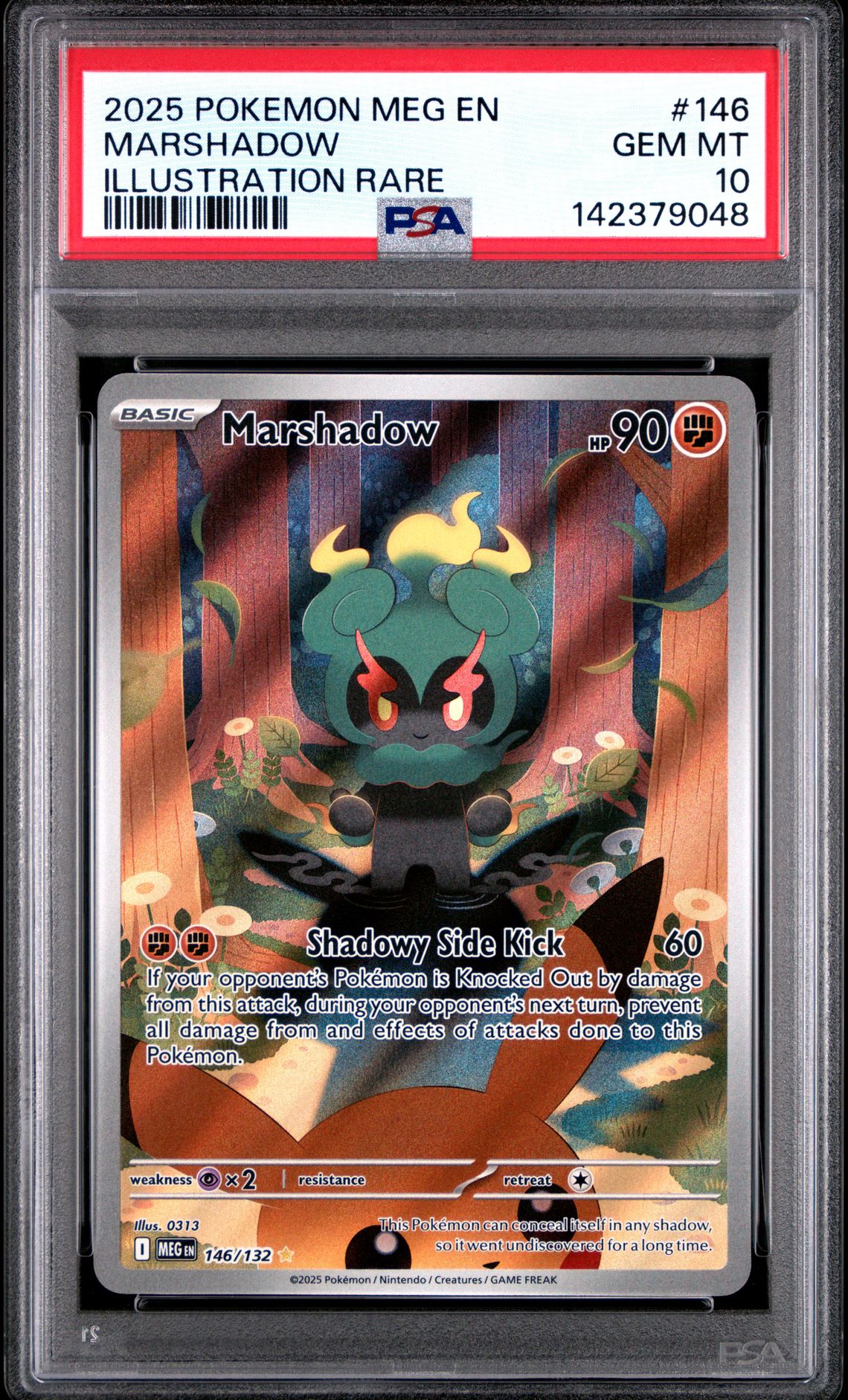 2025 Pokemon Meg En-Mega Evolution Marshadow #146 (Illustration Rare) Gem Mt 10 front