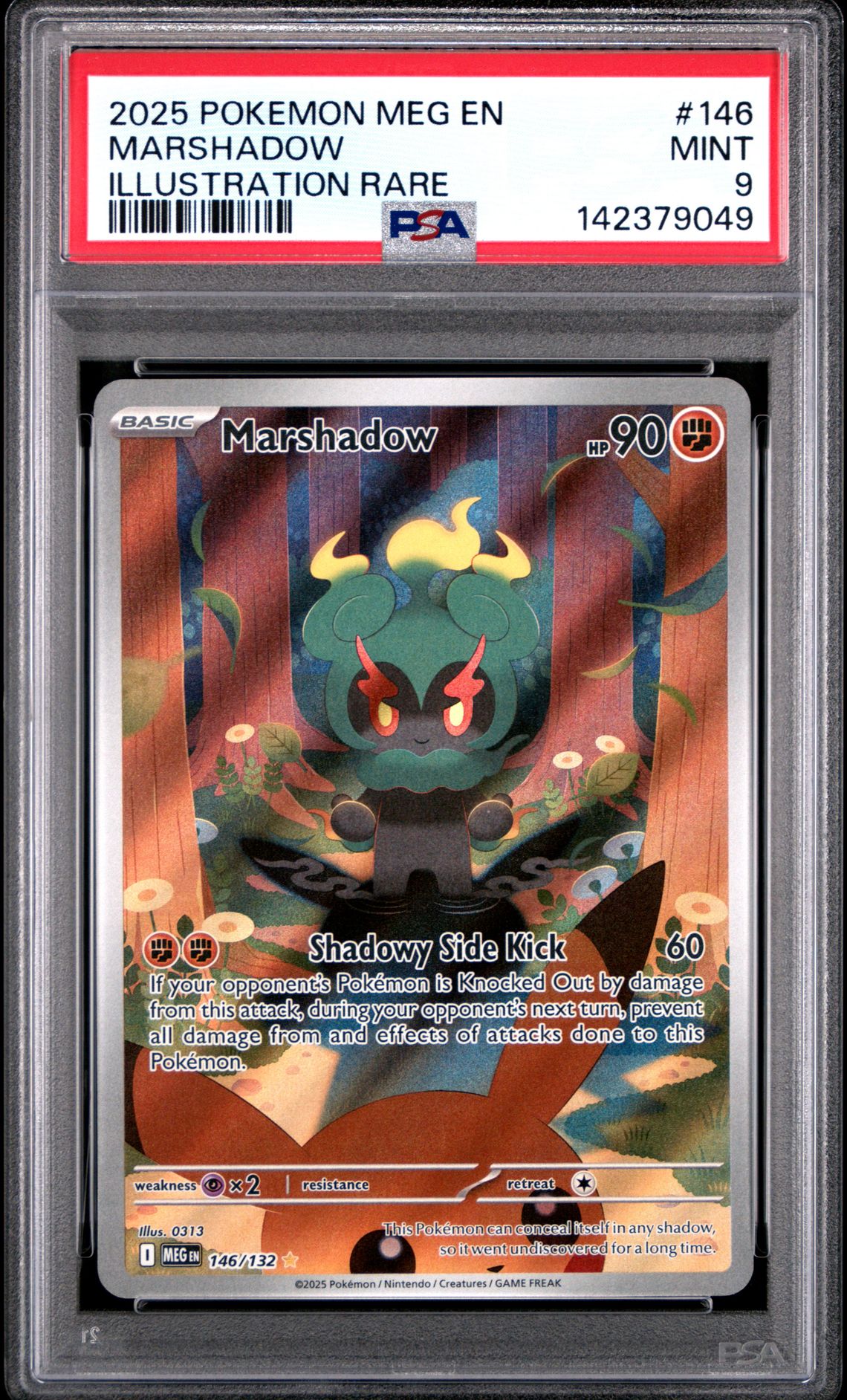 2025 Pokemon Meg En-Mega Evolution Marshadow #146 (Illustration Rare) Mint 9 front