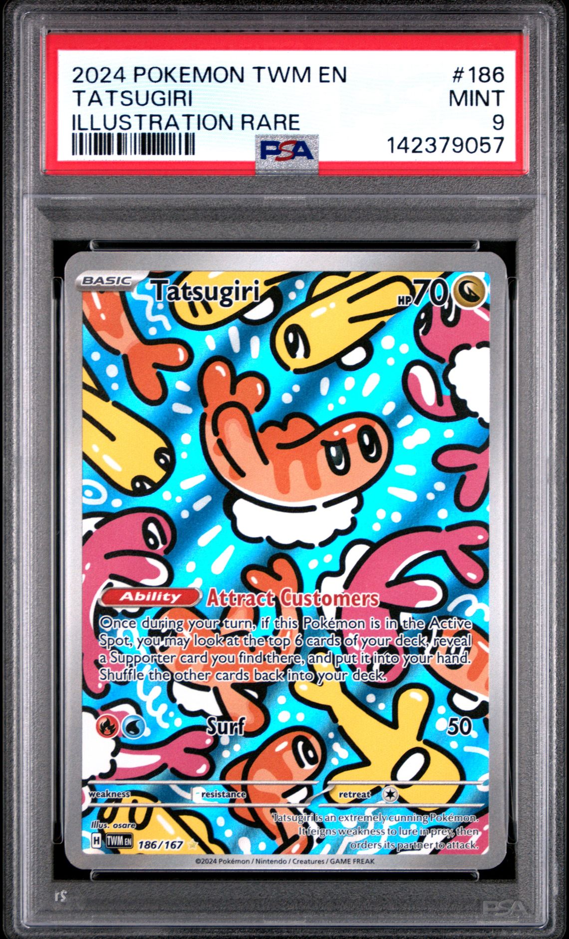 2024 Pokemon Twm En-Twilight Masquerade Tatsugiri #186 (Illustration Rare) Mint 9 front