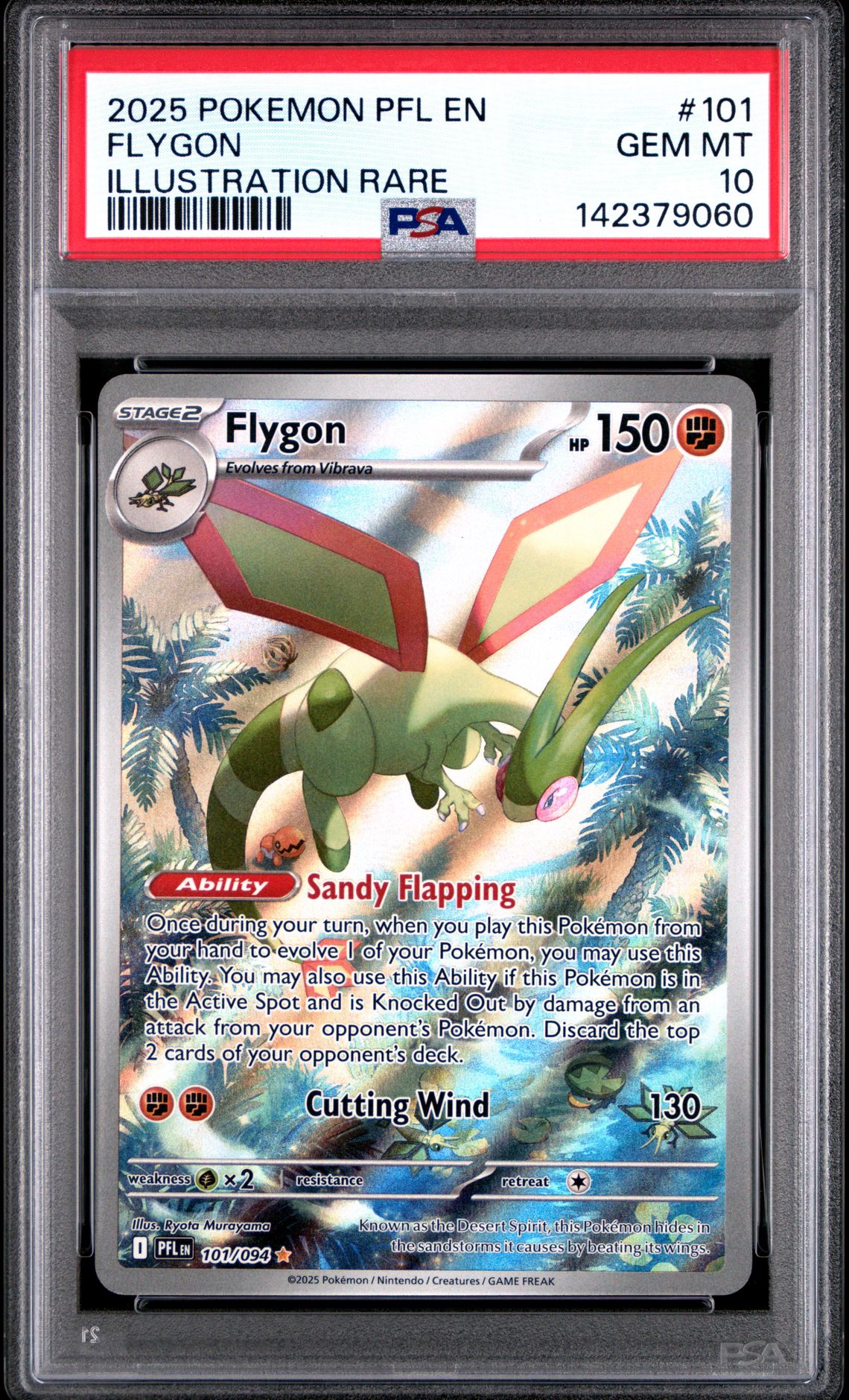 2025 Pokemon Pfl En-Phantasmal Flames Flygon #101 (Illustration Rare) Gem Mt 10 front