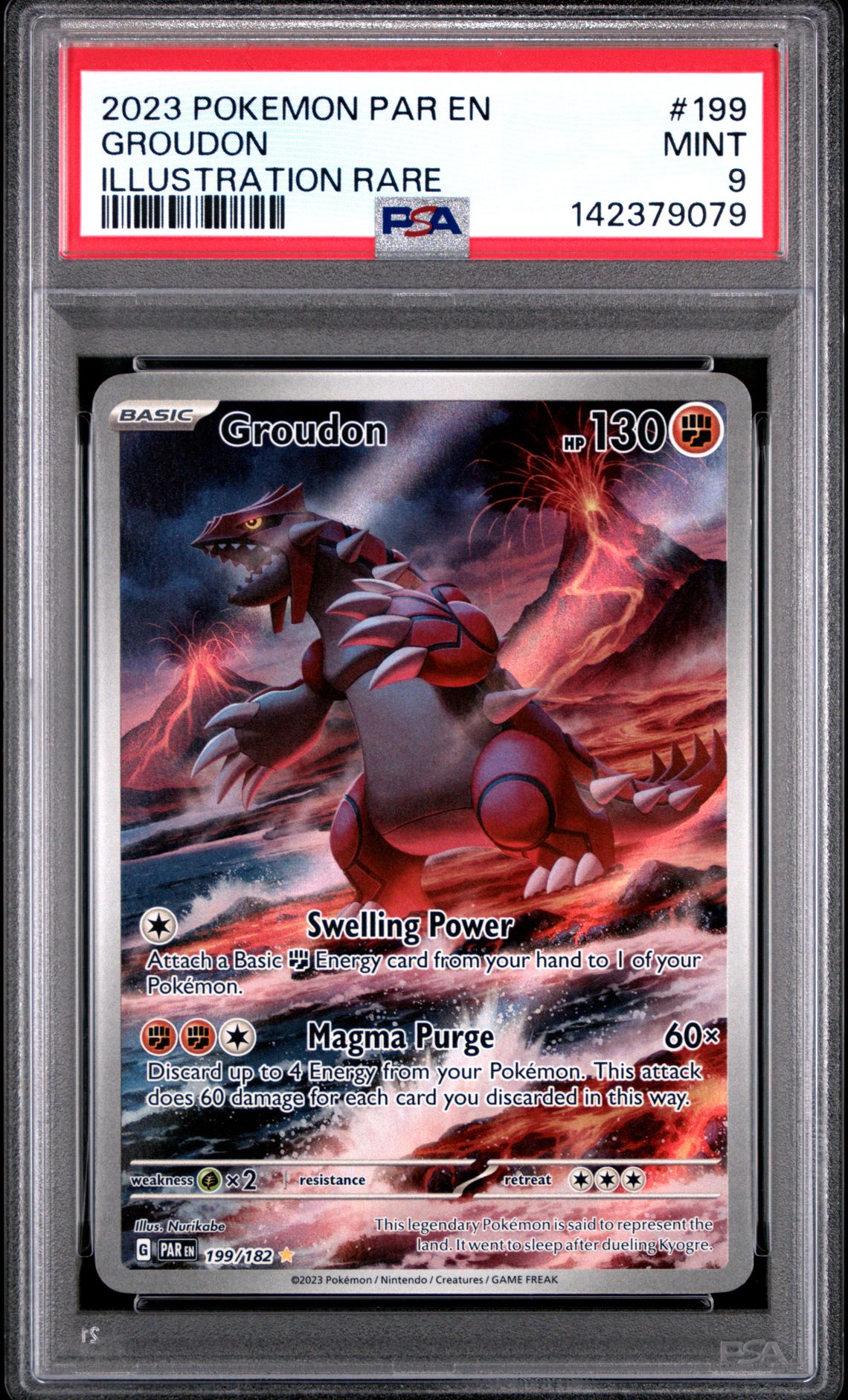 2023 Pokemon Par En-Paradox Rift Groudon #199 (Illustration Rare) Mint 9 front