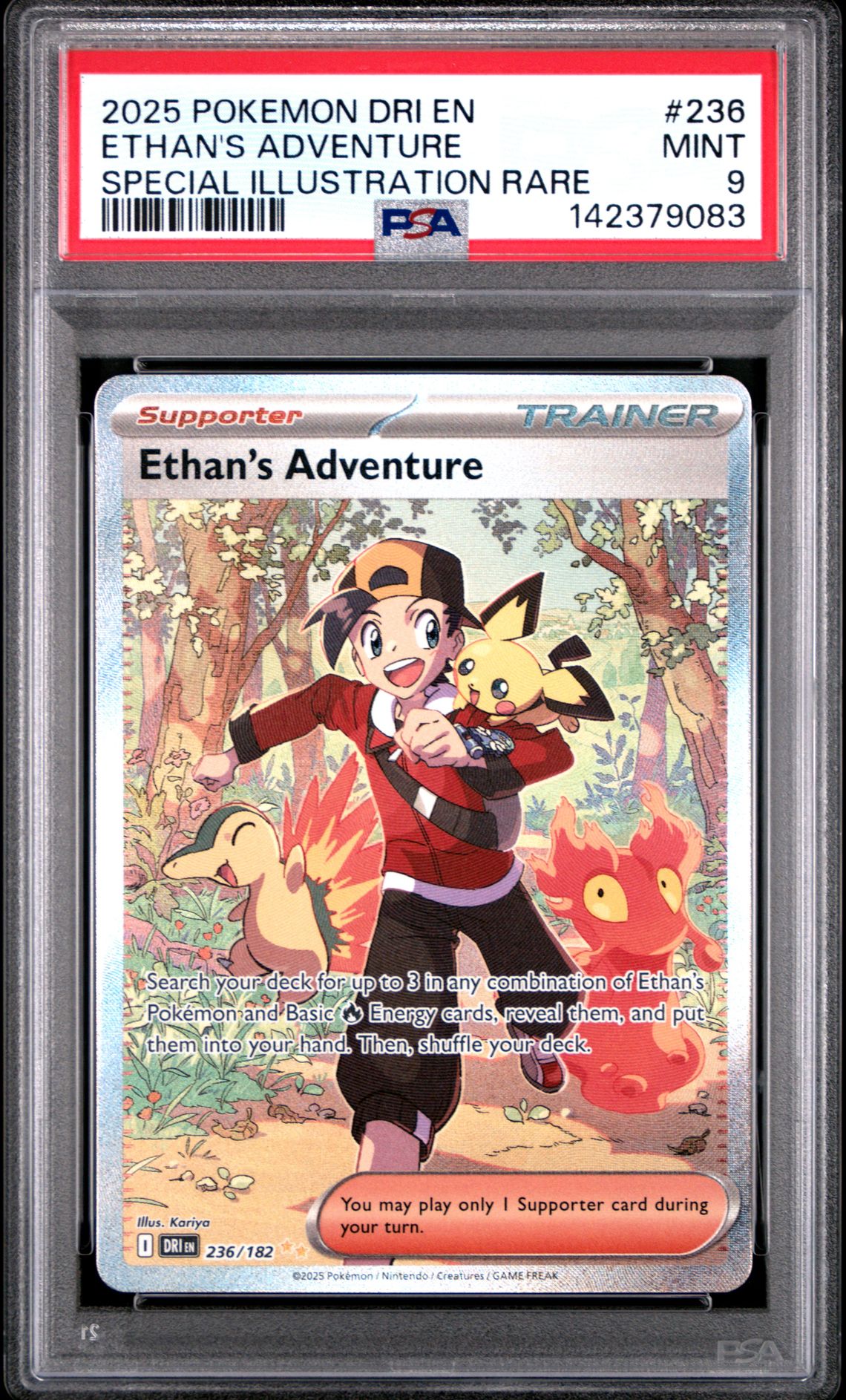 2025 Pokemon Dri En-Destined Rivals Ethan's Adventure #236 (Special Illustration Rare) Mint 9 front