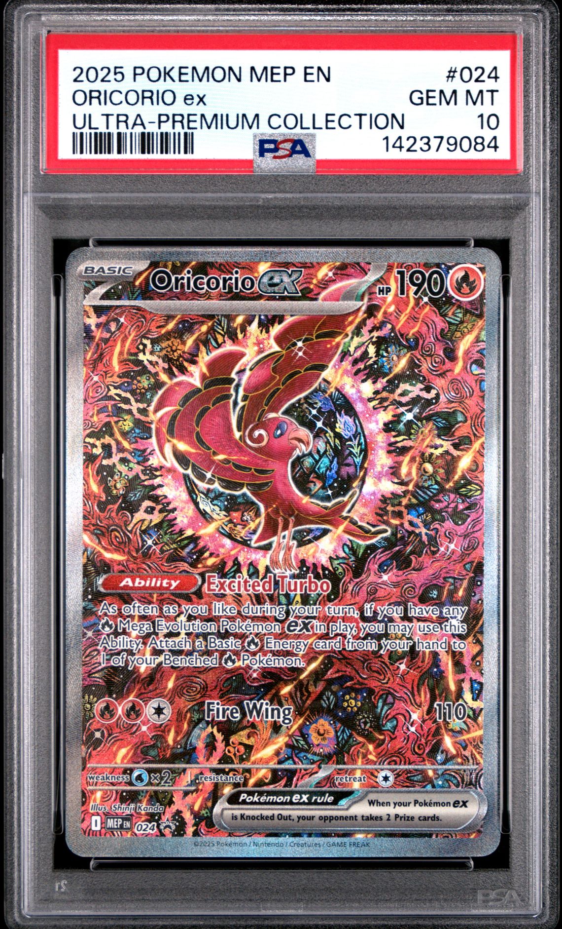 2025 Pokemon Mep En-Me Black Star Promo Oricorio Ex #024 (Ultra-Premium Collection) Gem Mt 10 front