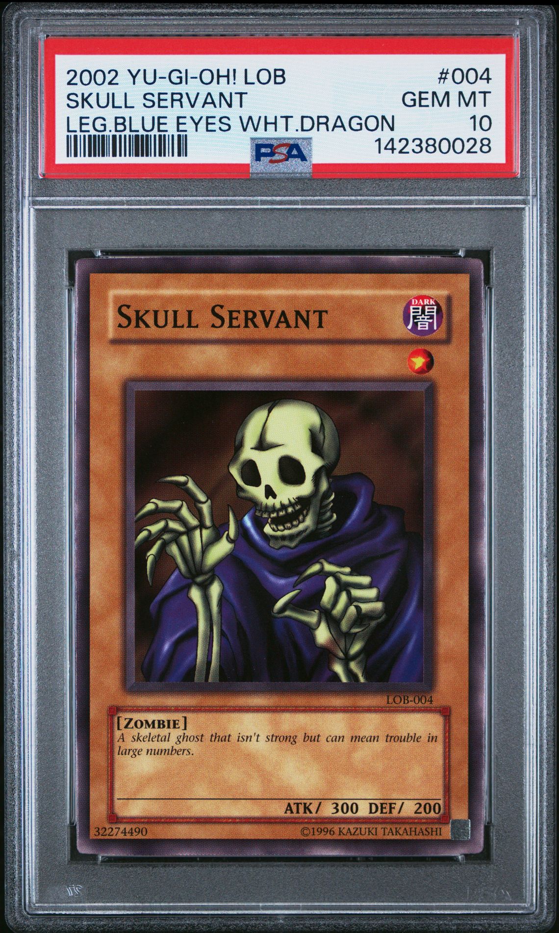 2002 Yu-Gi-Oh! YU-GI-OH! LOB-LEGEND OF BLUE EYES WHITE DRAGON LEG.BLUE EYES WHT.DRAGON #004 Skull Servant front