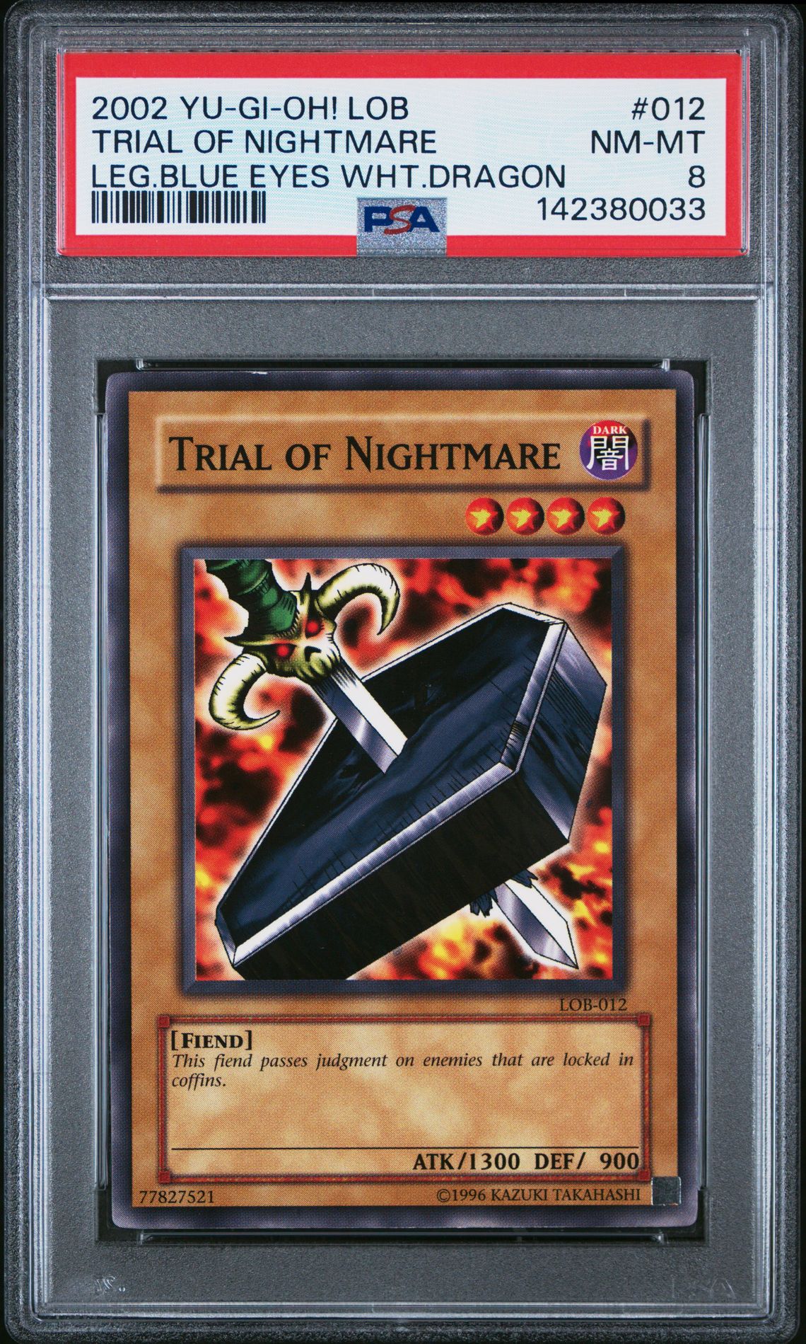 2002 Yu-Gi-Oh! YU-GI-OH! LOB-LEGEND OF BLUE EYES WHITE DRAGON LEG.BLUE EYES WHT.DRAGON #012 Trial Of Nightmare front