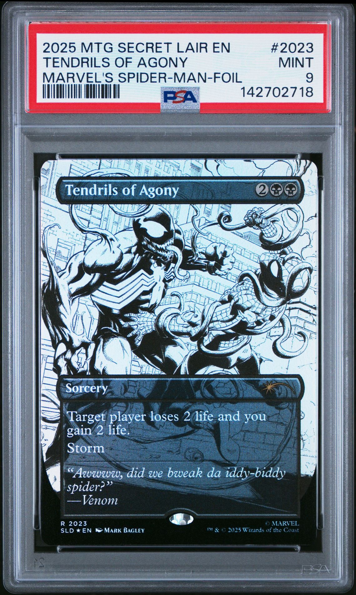 2025 MTG MAGIC THE GATHERING SECRET LAIR DROP MARVEL'S SPIDER-MAN-FOIL #2023 Tendrils Of Agony front