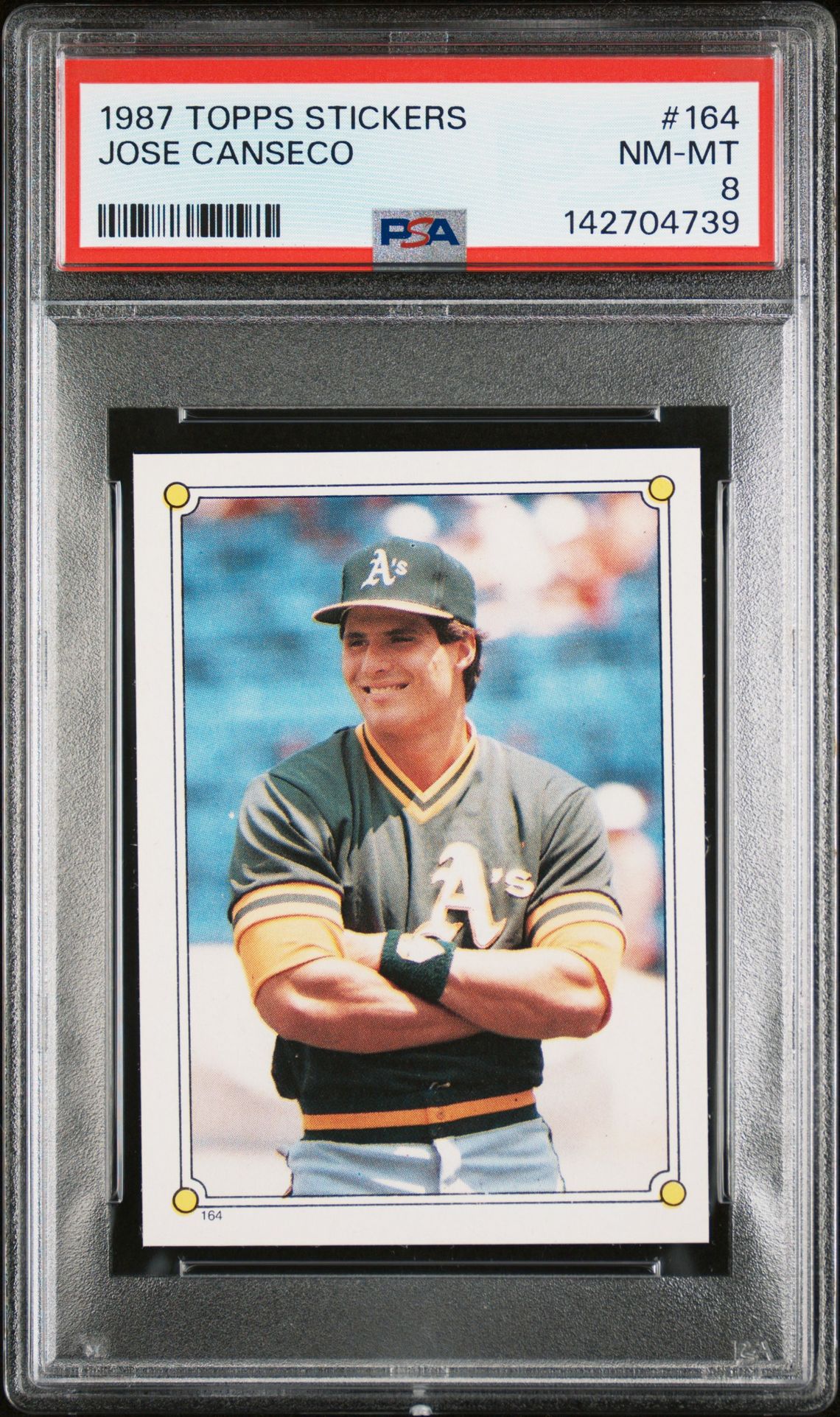 1987 Topps TOPPS STICKERS #164 Jose Canseco front