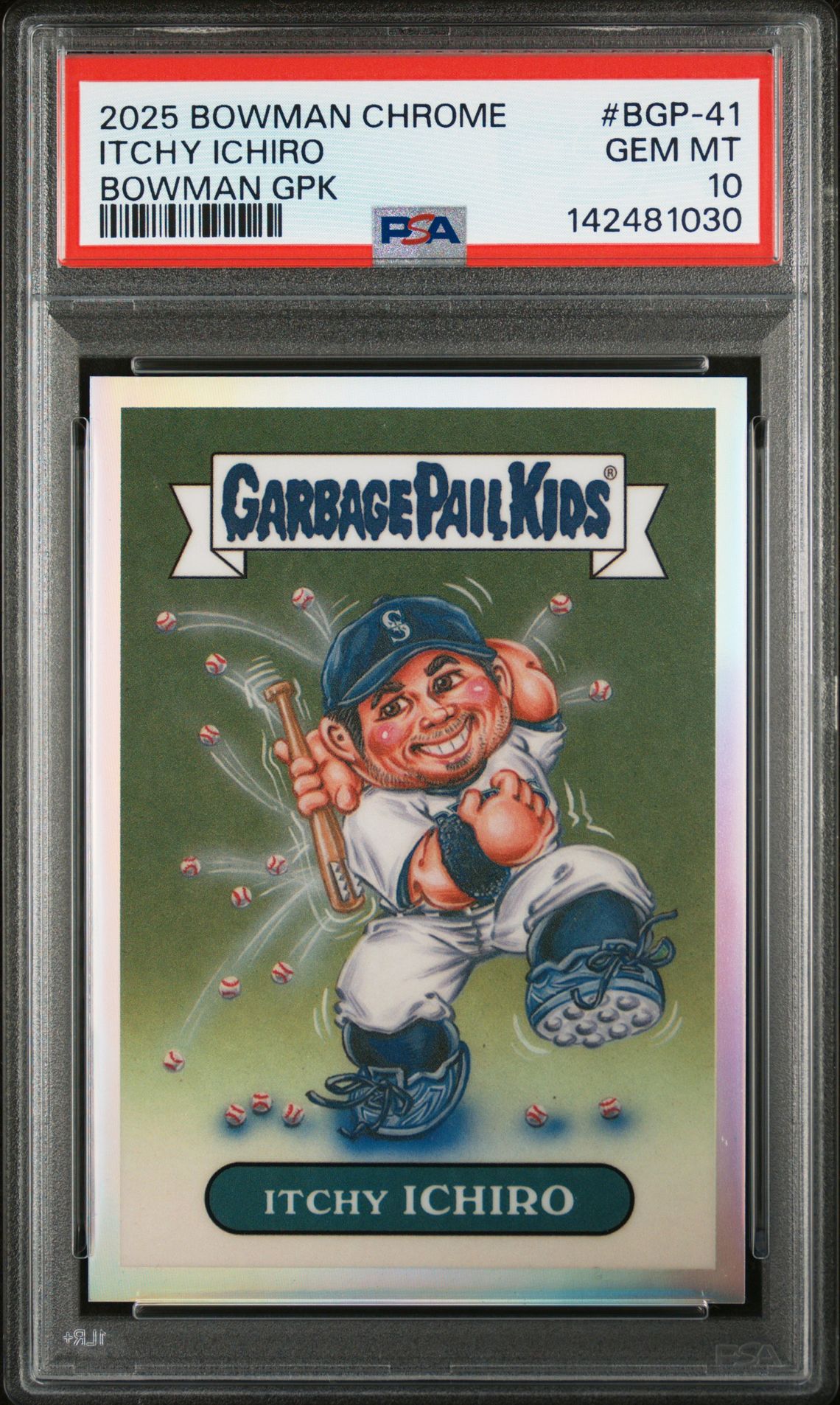 2025 Bowman Chrome BOWMAN CHROME BOWMAN GPK RED REFRACTOR #BGP-41 Itchy Ichiro front