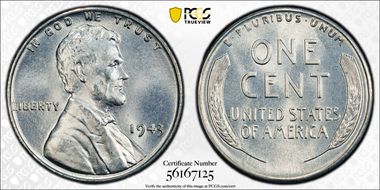 1943 1C MS67+