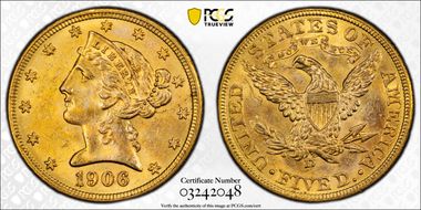 1906-D $5 MS63