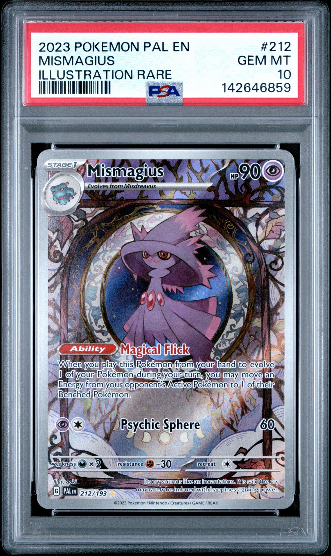 2023 Pokemon POKEMON PAL EN-PALDEA EVOLVED ILLUSTRATION RARE #212 Mismagius front