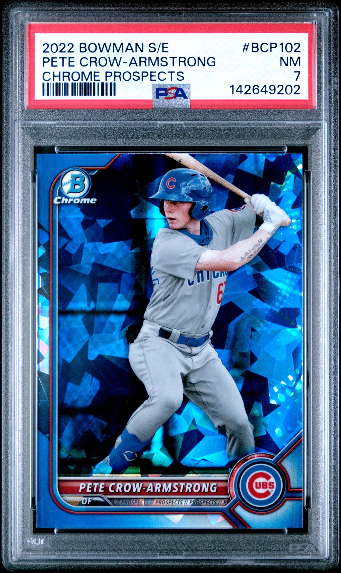 2022 Bowman Sapphire Edition Chrome Prospects Pete Crow-Armstrong #Bcp102 (Chrome Prospects) Nm 7 front