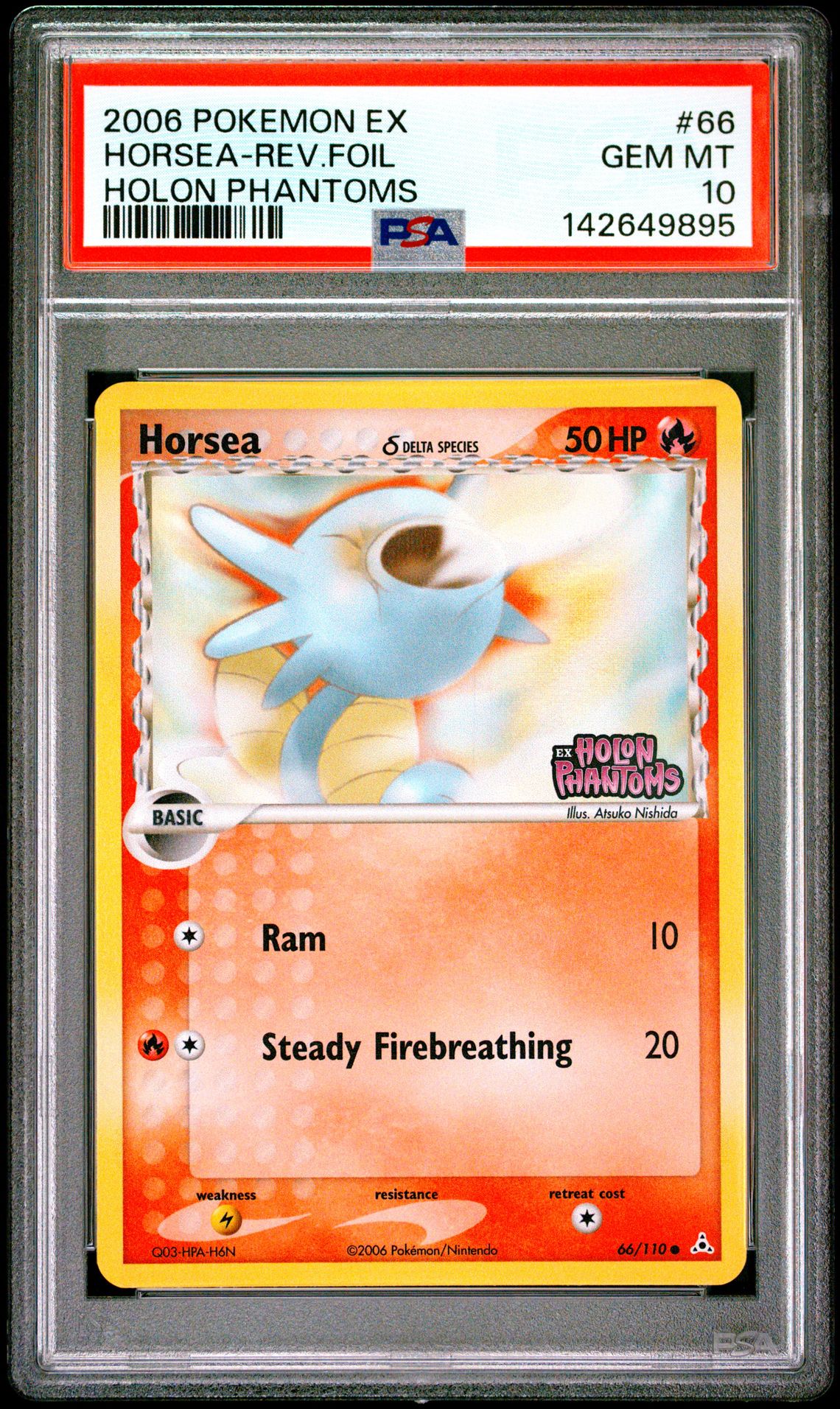 2006 Pokemon POKEMON EX HOLON PHANTOMS Foil #66 Horsea-Rev.Foil front