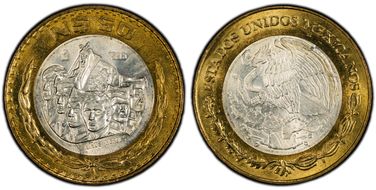 1995-Mo 50 Peso Niños Heroes KM-571  Ag / AlBr MS66