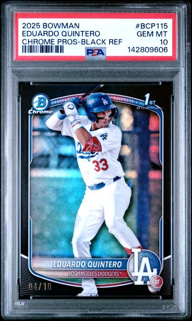 2025 Bowman Bowman Chrome Black Refractor #BCP115 Eduardo Quintero front