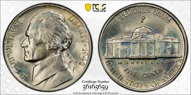 1942-P 5C Silver MS66FS