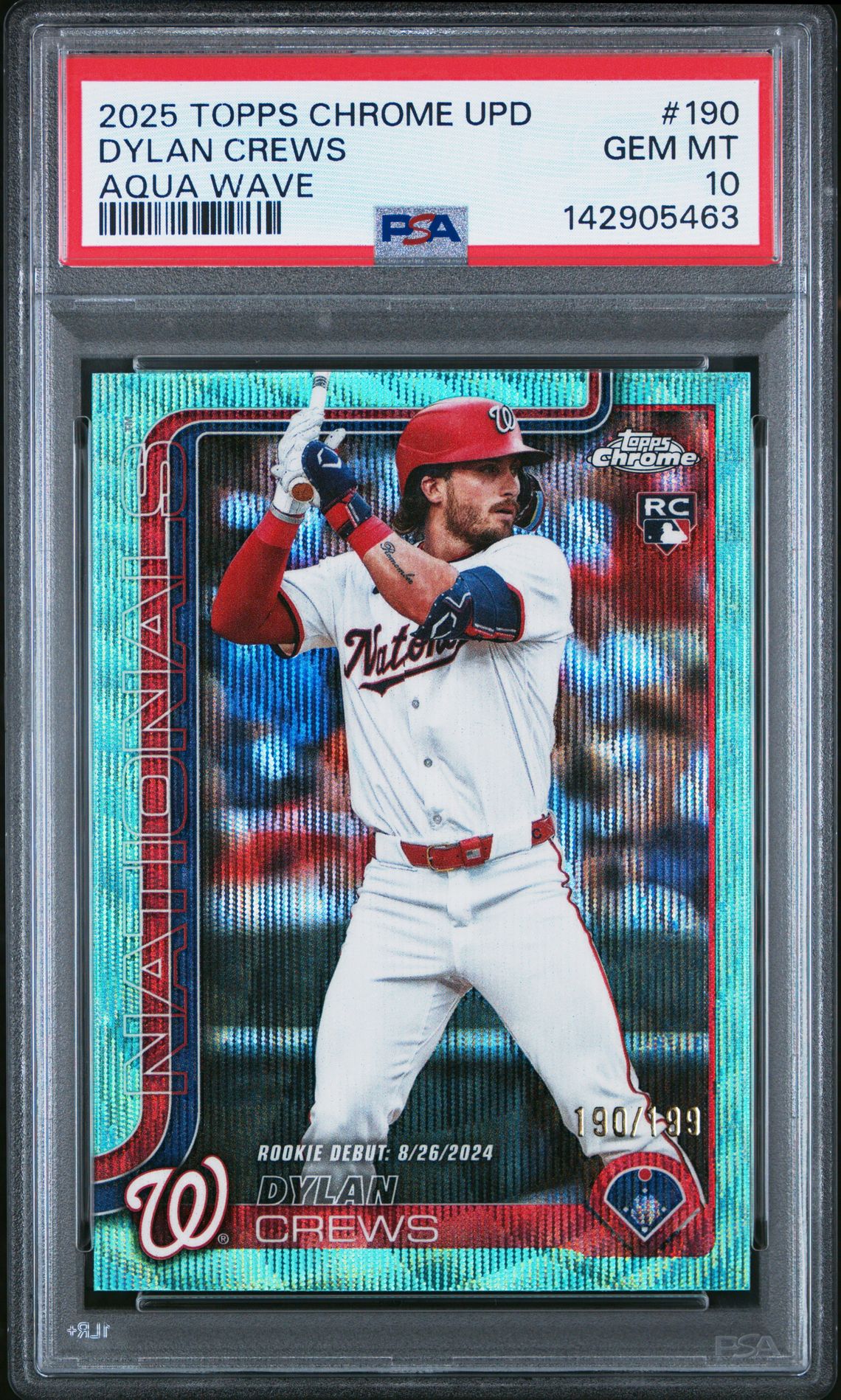 2025 Topps Chrome TOPPS CHROME UPDATE AQUA WAVE #190 Dylan Crews front