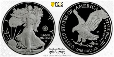 2025-W $1 Silver Eagle w/ U.S. Army Privy 250th Anniversary PR69DCAM