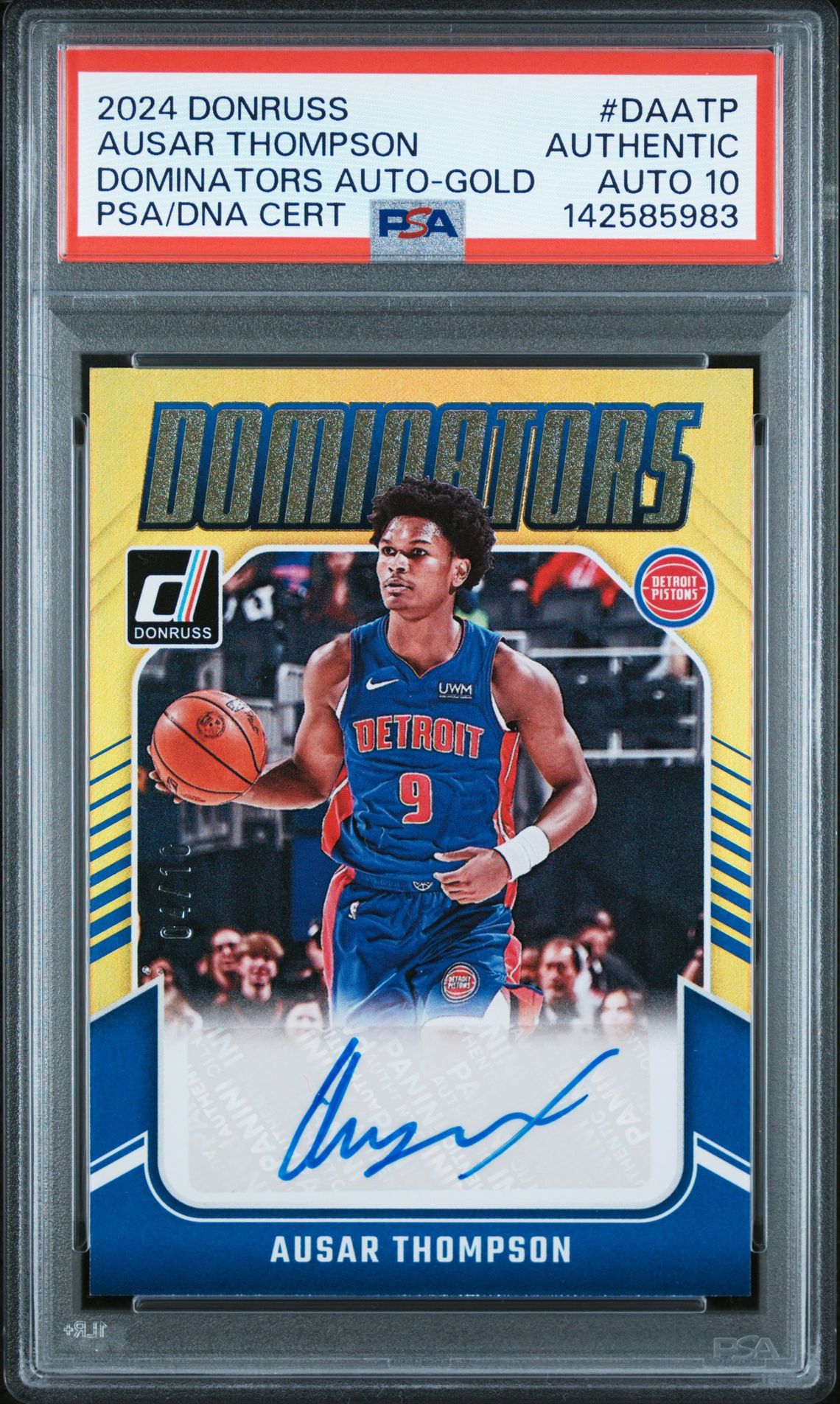 2024 Panini PANINI DONRUSS DOMINATORS AUTOGRAPHS GOLD #DAATP Ausar Thompson front