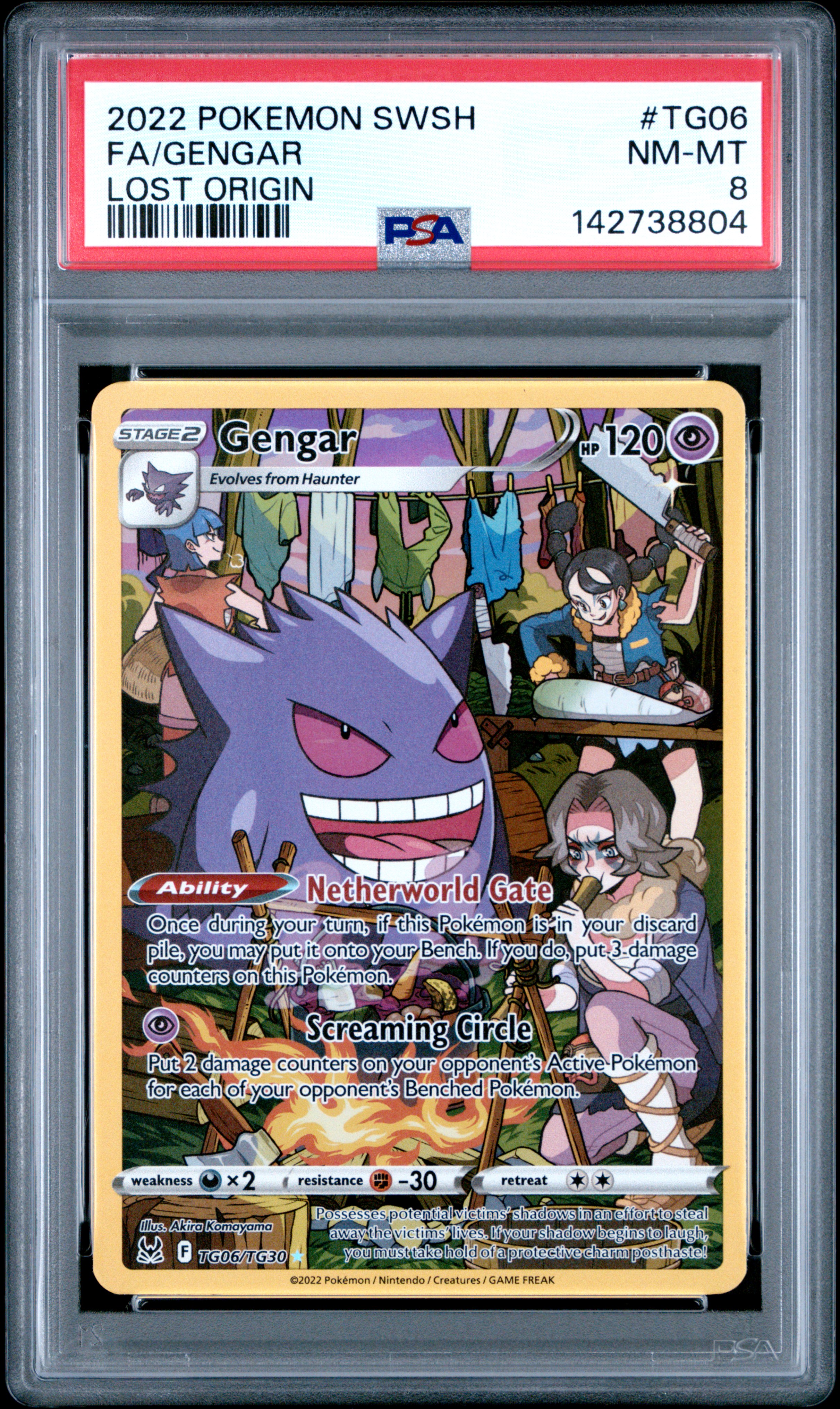 2022 #TG06 Full Art/Gengar PSA 8 Sword & Shield Lost Origin Pokemon
