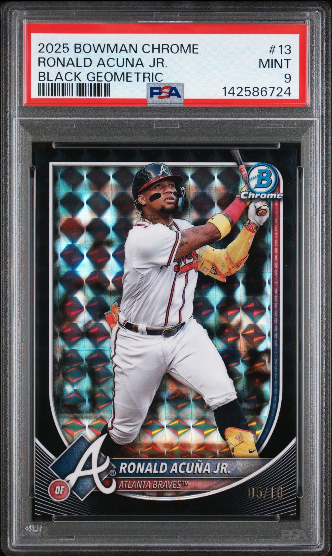 2025 Bowman BOWMAN CHROME BLACK GEOMETRIC #13 Ronald Acuna Jr. front