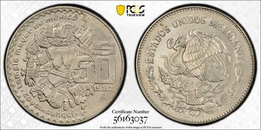 1983-Mo 50 Peso KM-490 Coyolxauhqui MS64
