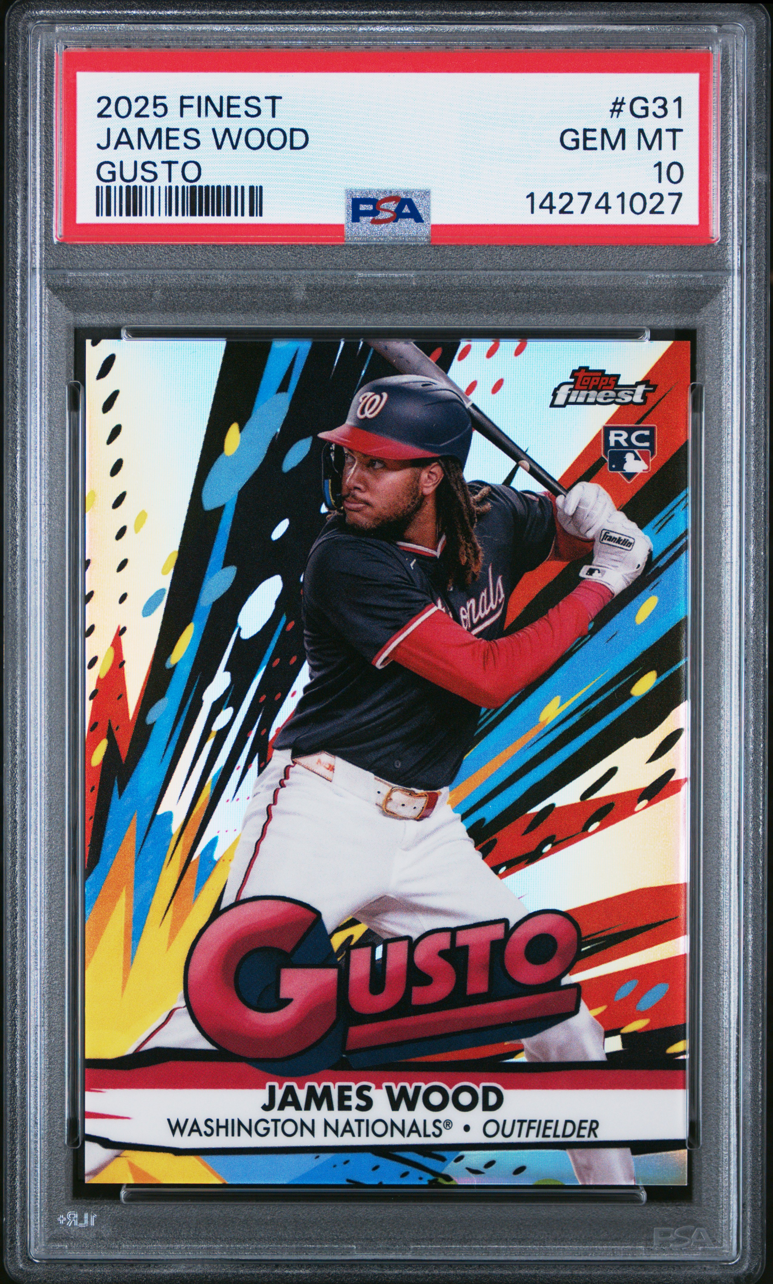 2025 Topps Finest Gusto James Wood #G31 PSA 10