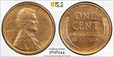 1921-S 1C MS64RB