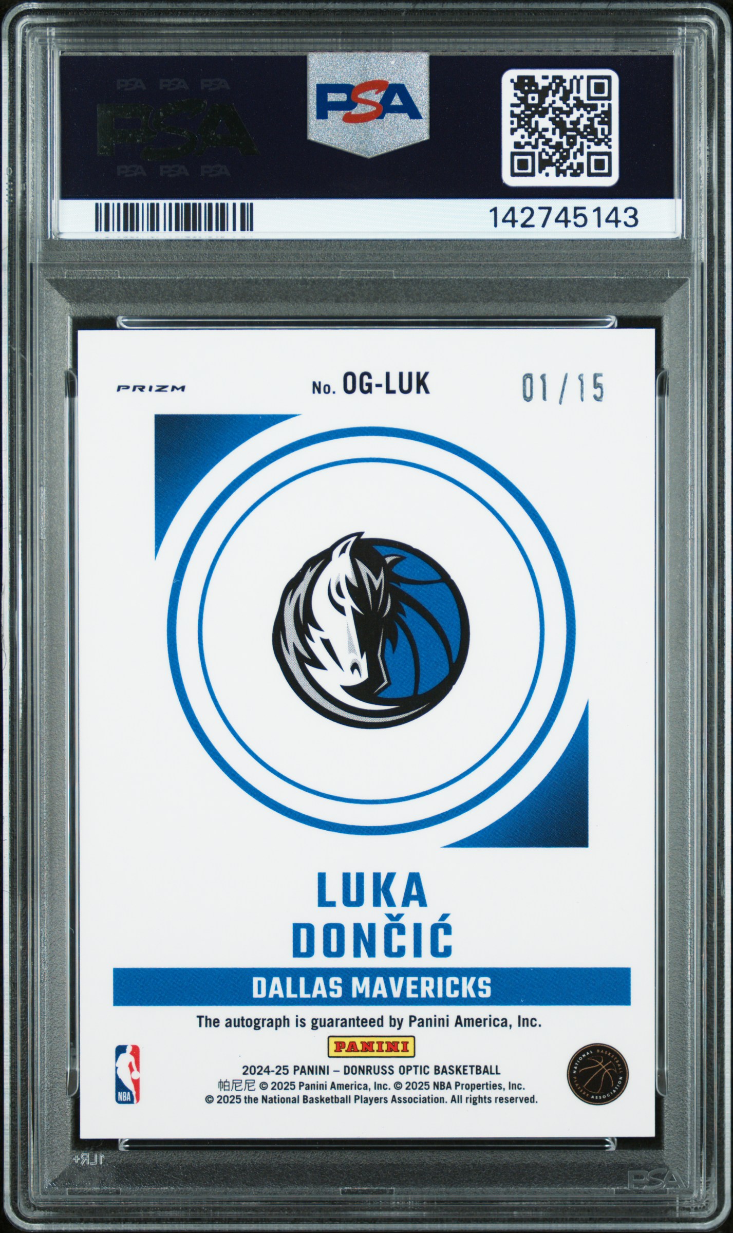 Antonio Pena's 2024 Panini Donruss Optic Opti-Graphs Luka Doncic