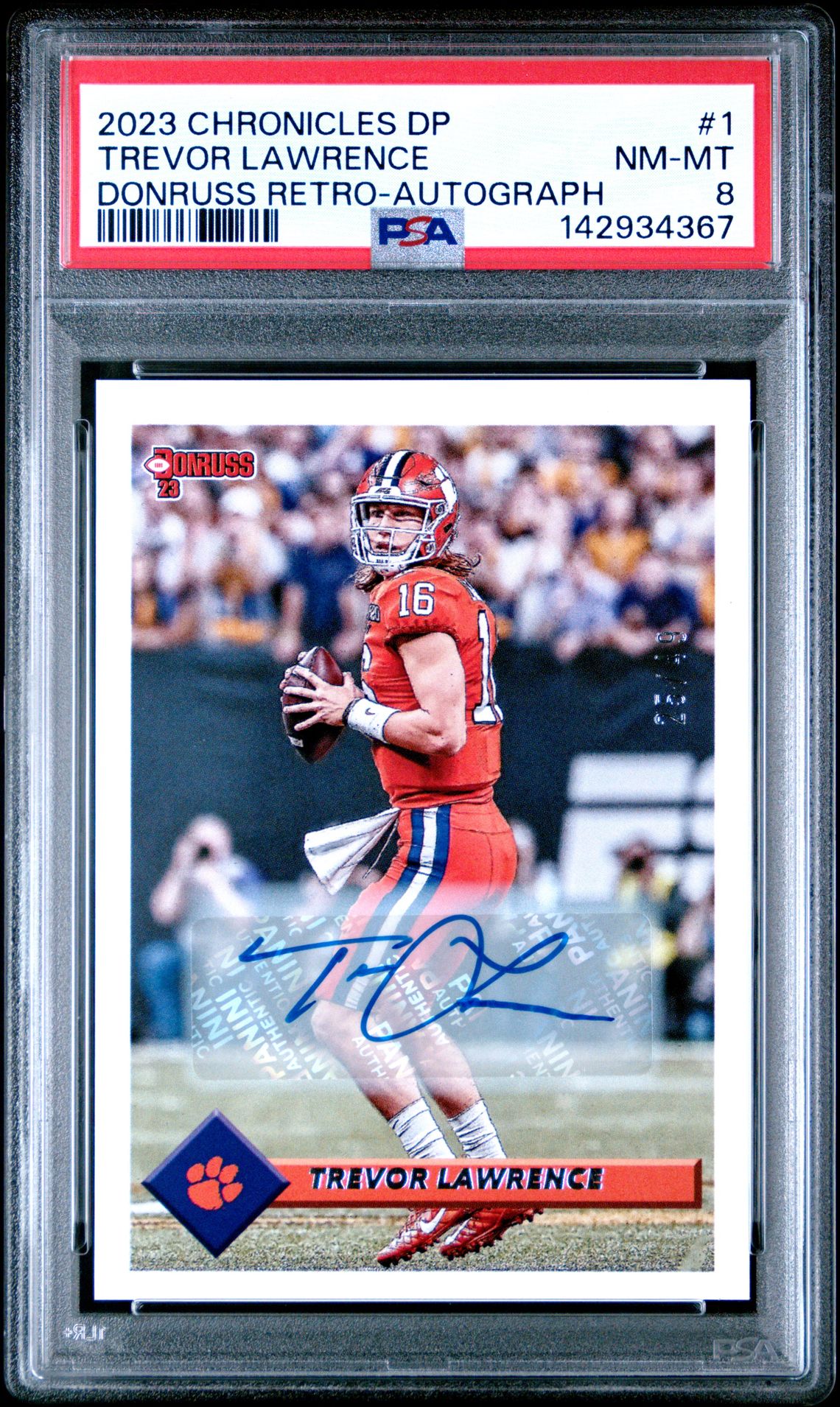 2023 Panini PANINI CHRONICLES DRAFT PICKS DONRUSS RETRO AUTOGRAPH #1 Trevor Lawrence front