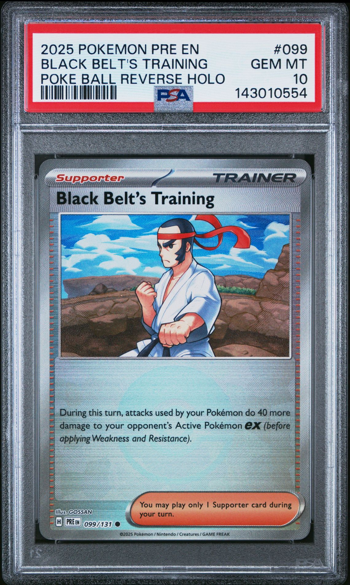 2025 Pokemon POKEMON PRE EN-PRISMATIC EVOLUTIONS Black #099 Black Belt's Training front