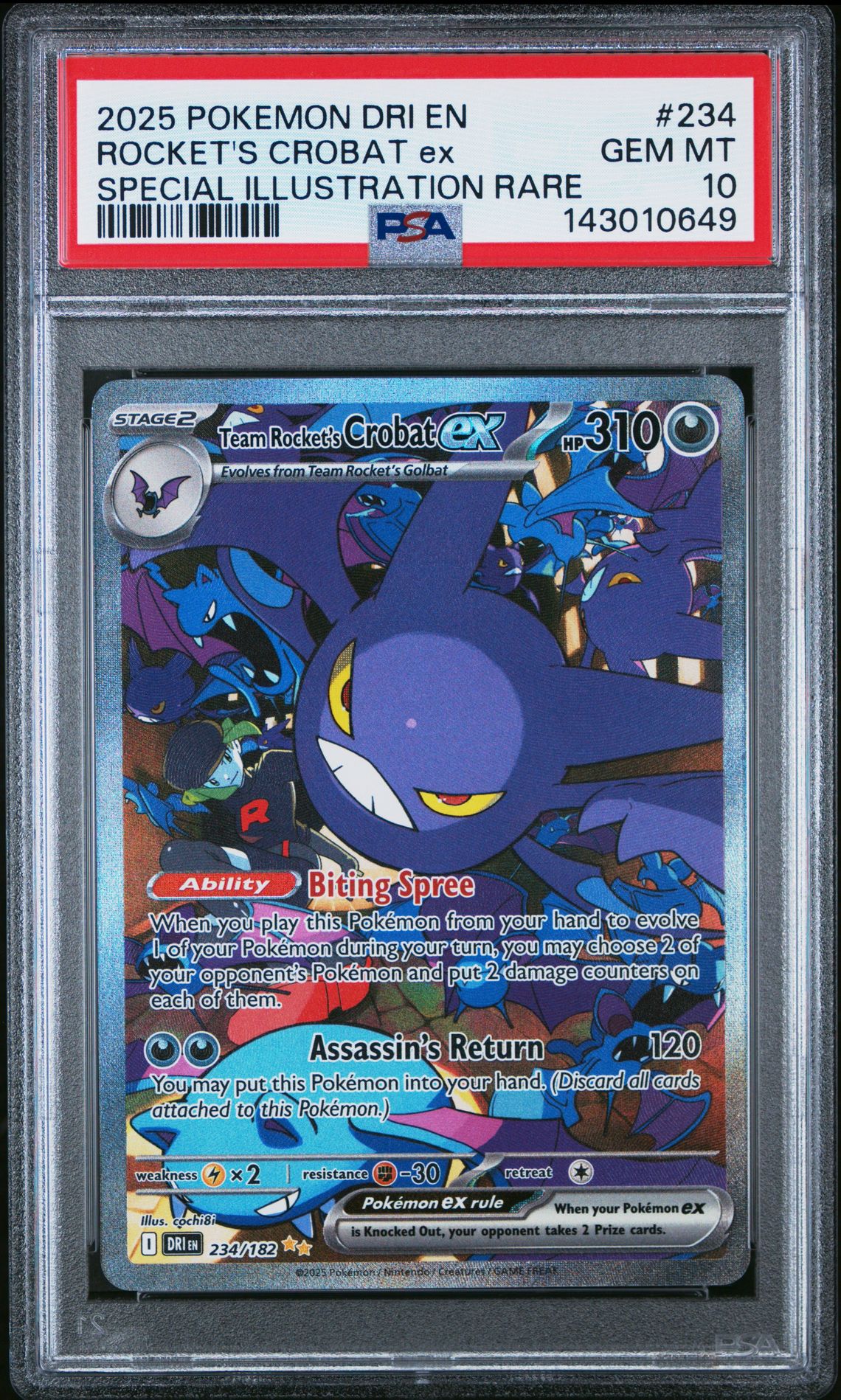 2025 Pokemon POKEMON DRI EN-DESTINED RIVALS SPECIAL ILLUSTRATION RARE #234 Rocket's Crobat EX front