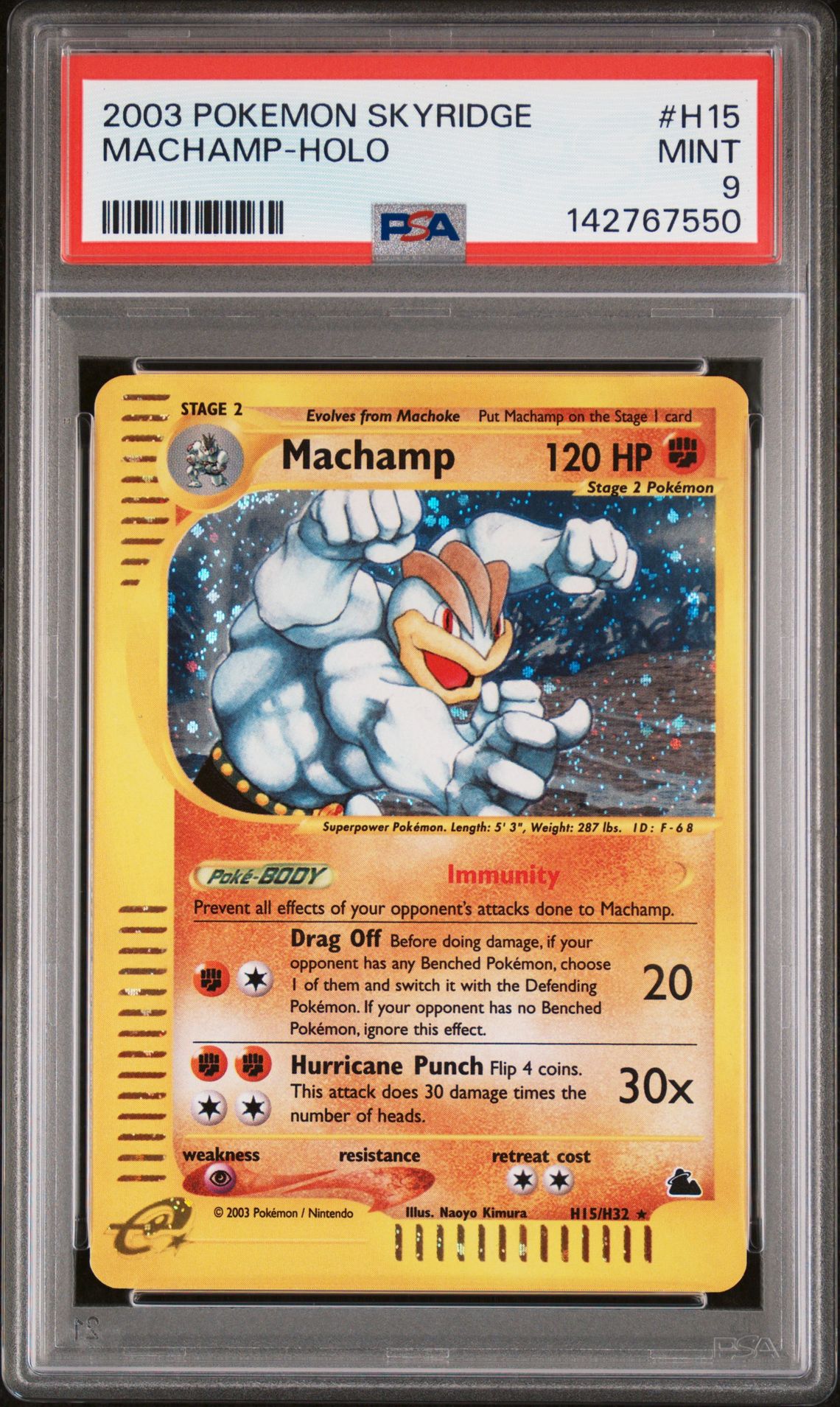 2003 Pokemon Skyridge Holo #H15 Machamp-Holo front