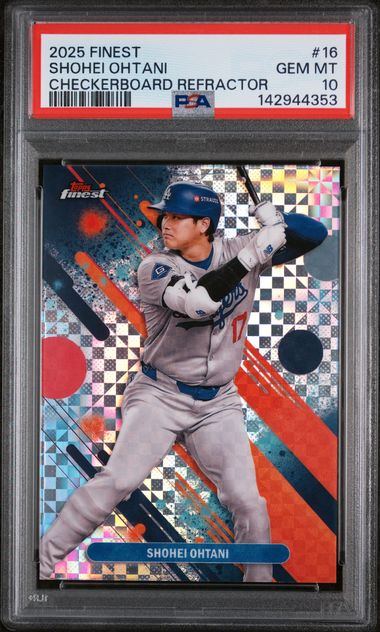 2025 Topps TOPPS FINEST CHECKERBOARD REFRACTOR #16 Shohei Ohtani front
