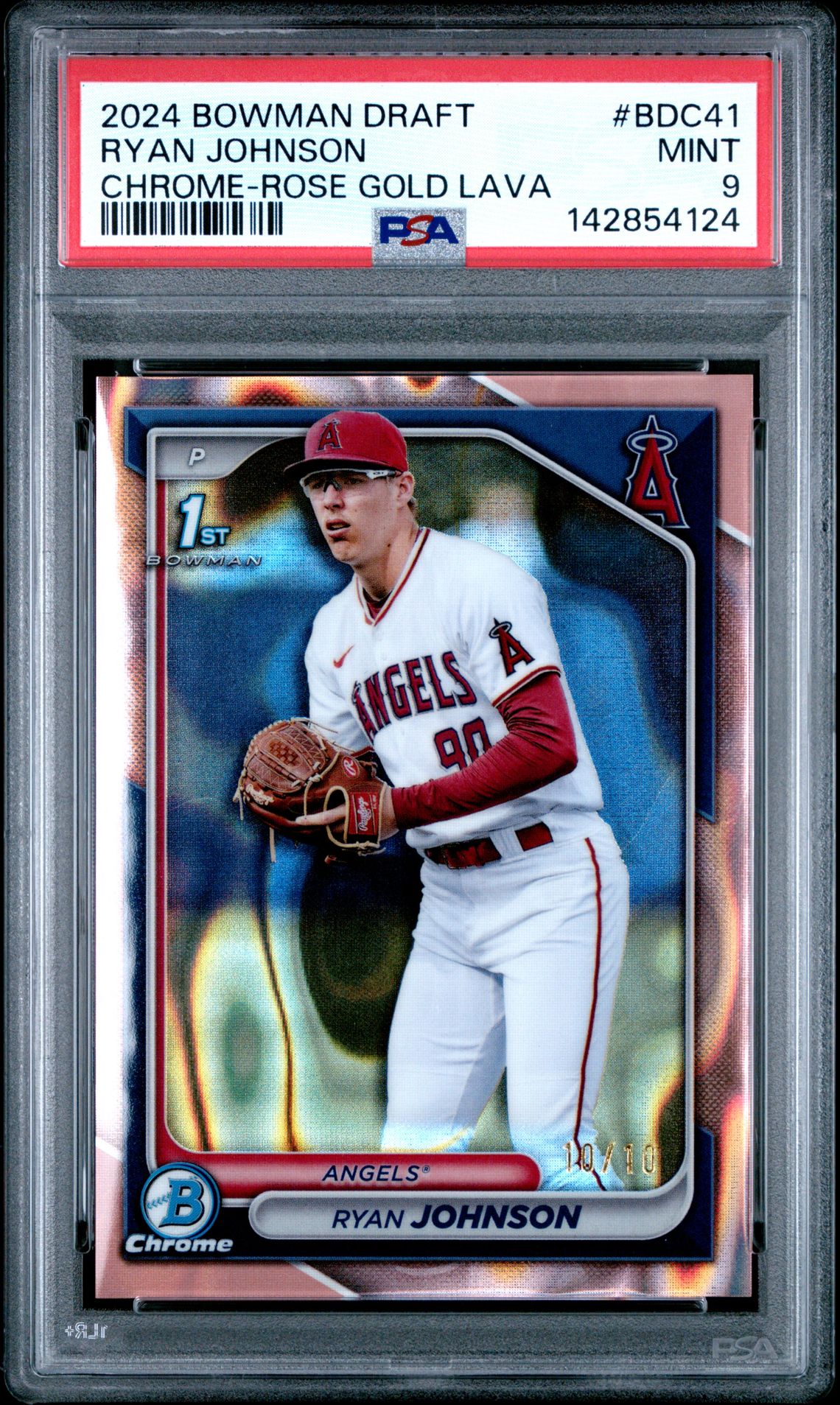 2024 Bowman Draft BOWMAN DRAFT CHROME-ROSE GOLD LAVA #BDC41 Ryan Johnson front