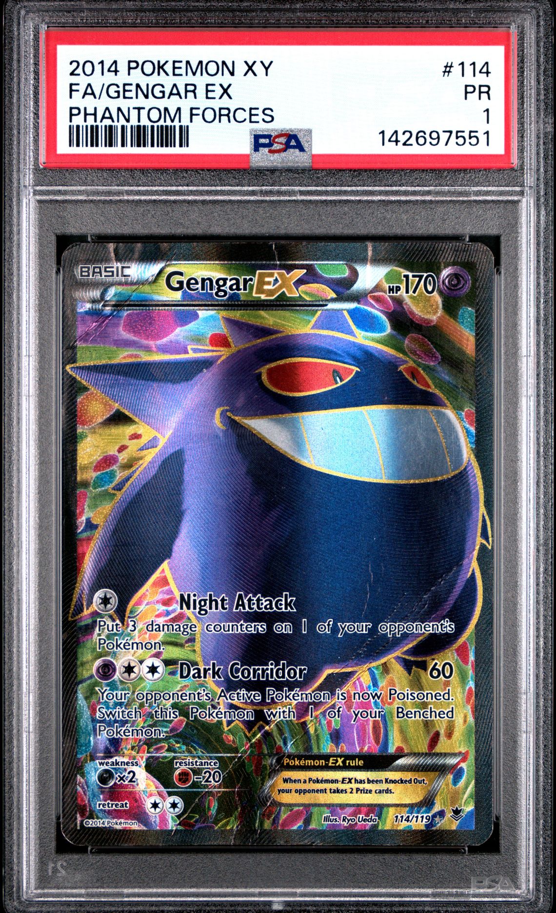 2014 Pokemon POKEMON XY PHANTOM FORCES #114 Fa/Gengar Ex front