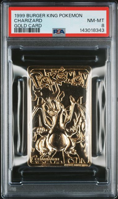 Pokemon - 1999 Charizard Gold Card Burger King Pokemon PSA 8 Fair Drop Entry