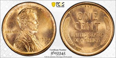 1909-S 1C Lincoln MS66+ RD