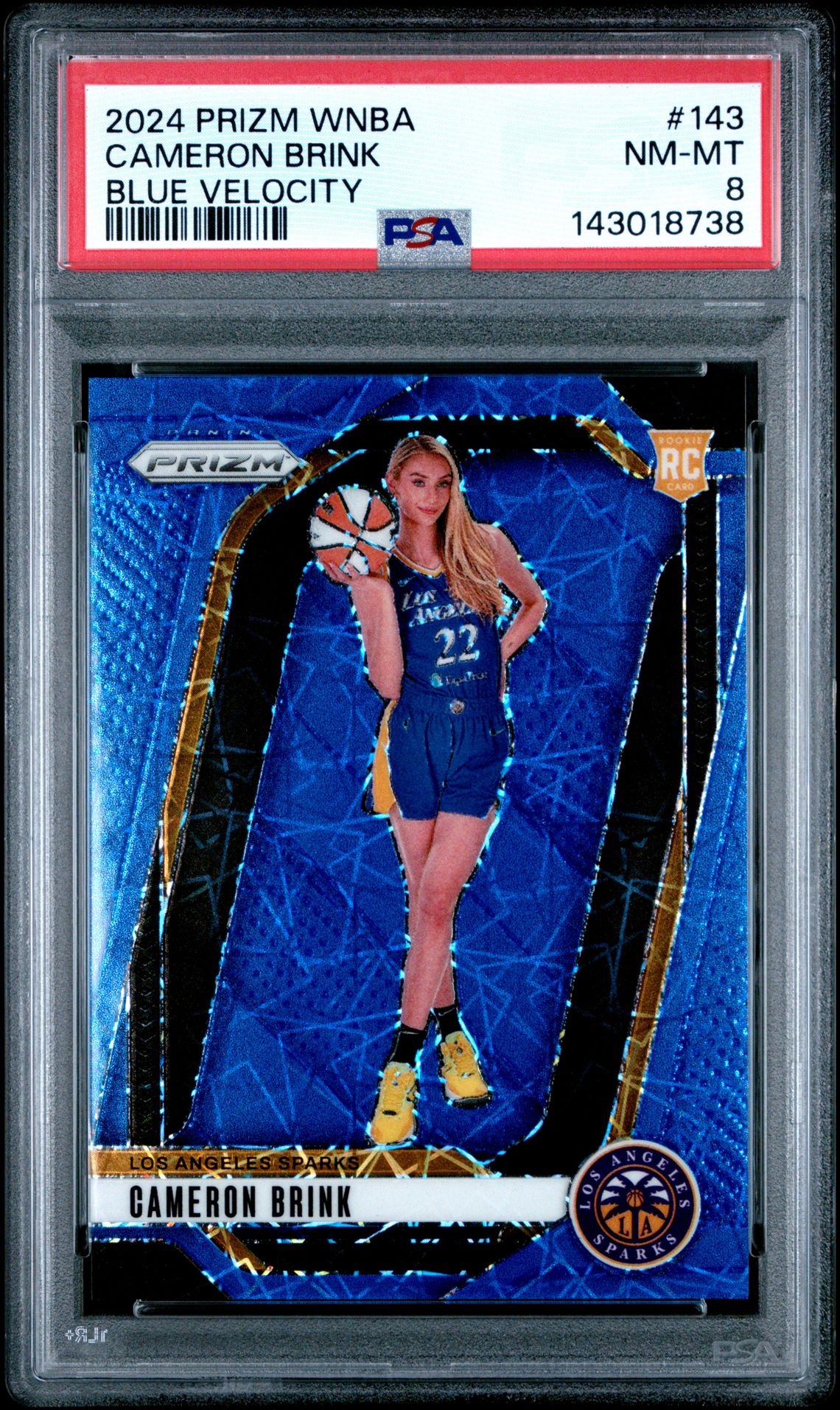 2024 Panini PANINI PRIZM WNBA BLUE VELOCITY #143 Cameron Brink front
