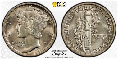 1917-S 10C MS65FB