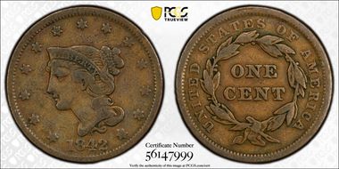 1842 1C Large Date F15BN