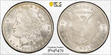 1880-CC $1 VAM 7, 8/7, Rev of 78 MS67
