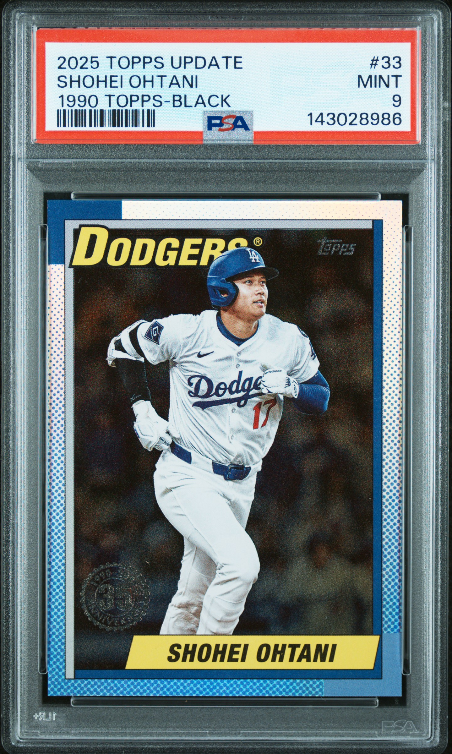 2025 #33 Shohei Ohtani PSA 9 Topps Update 1990 Topps Baseball