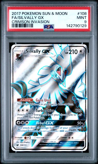 2017 Pokemon Crimson Invasion Full Art #108 Silvally Gx front