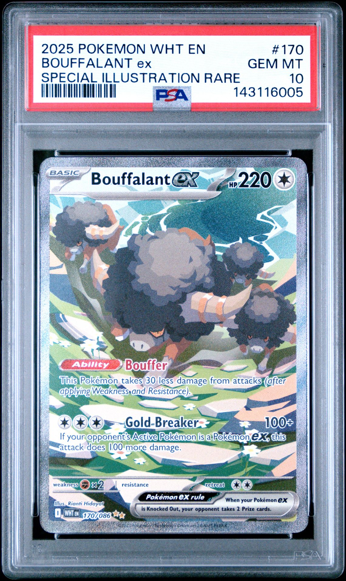 2025 Pokemon Wht En-White Flare Bouffalant Ex #170 (Special Illustration Rare) Gem Mt 10 front