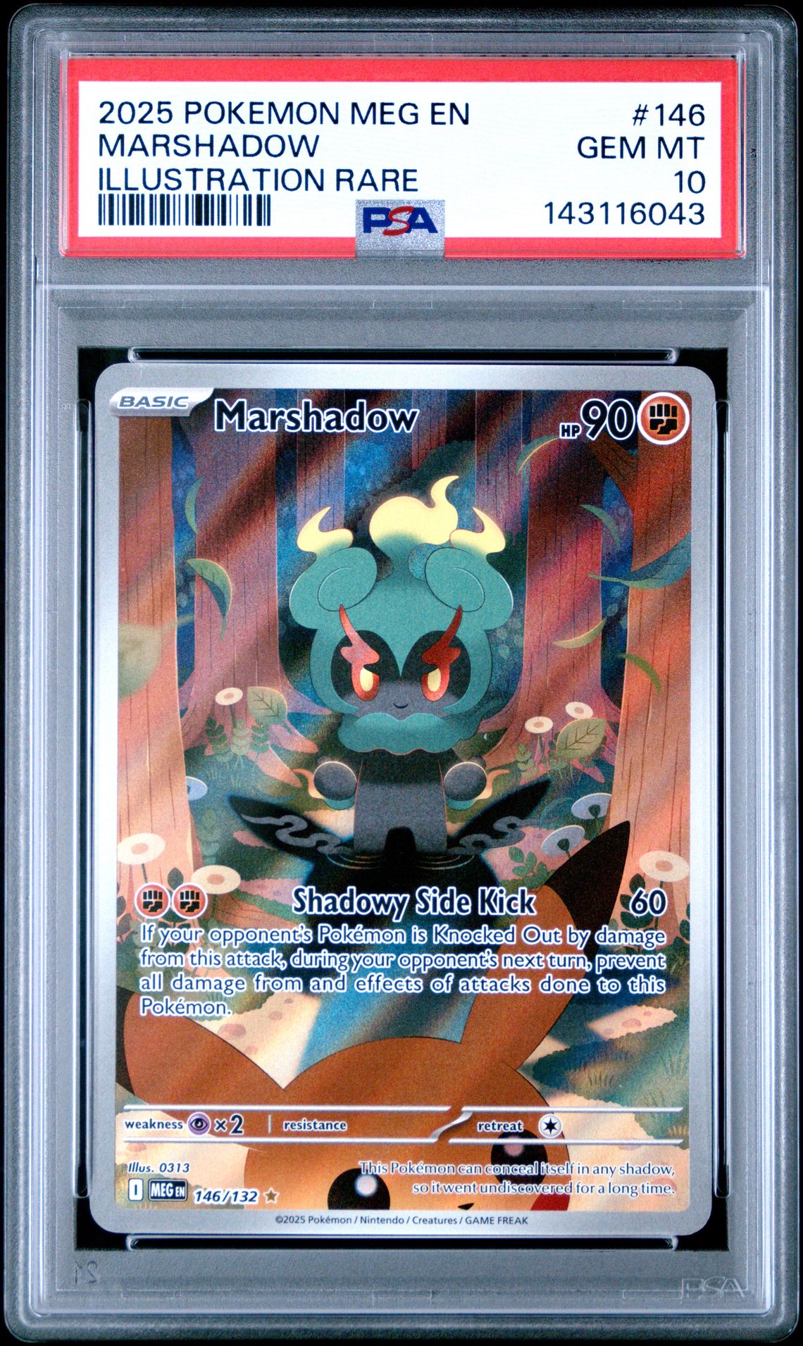 2025 Pokemon Meg En-Mega Evolution Marshadow #146 (Illustration Rare) Gem Mt 10 front