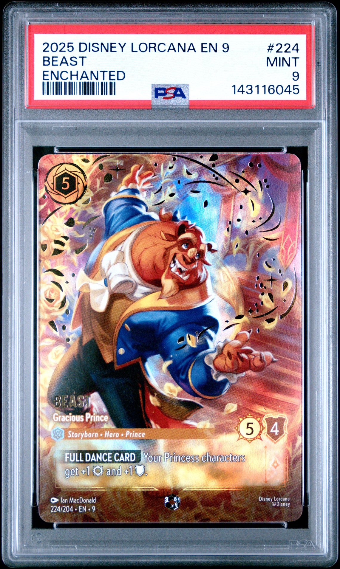 2025 Disney Lorcana En 9-Fabled Beast #224 (Enchanted) Mint 9 front