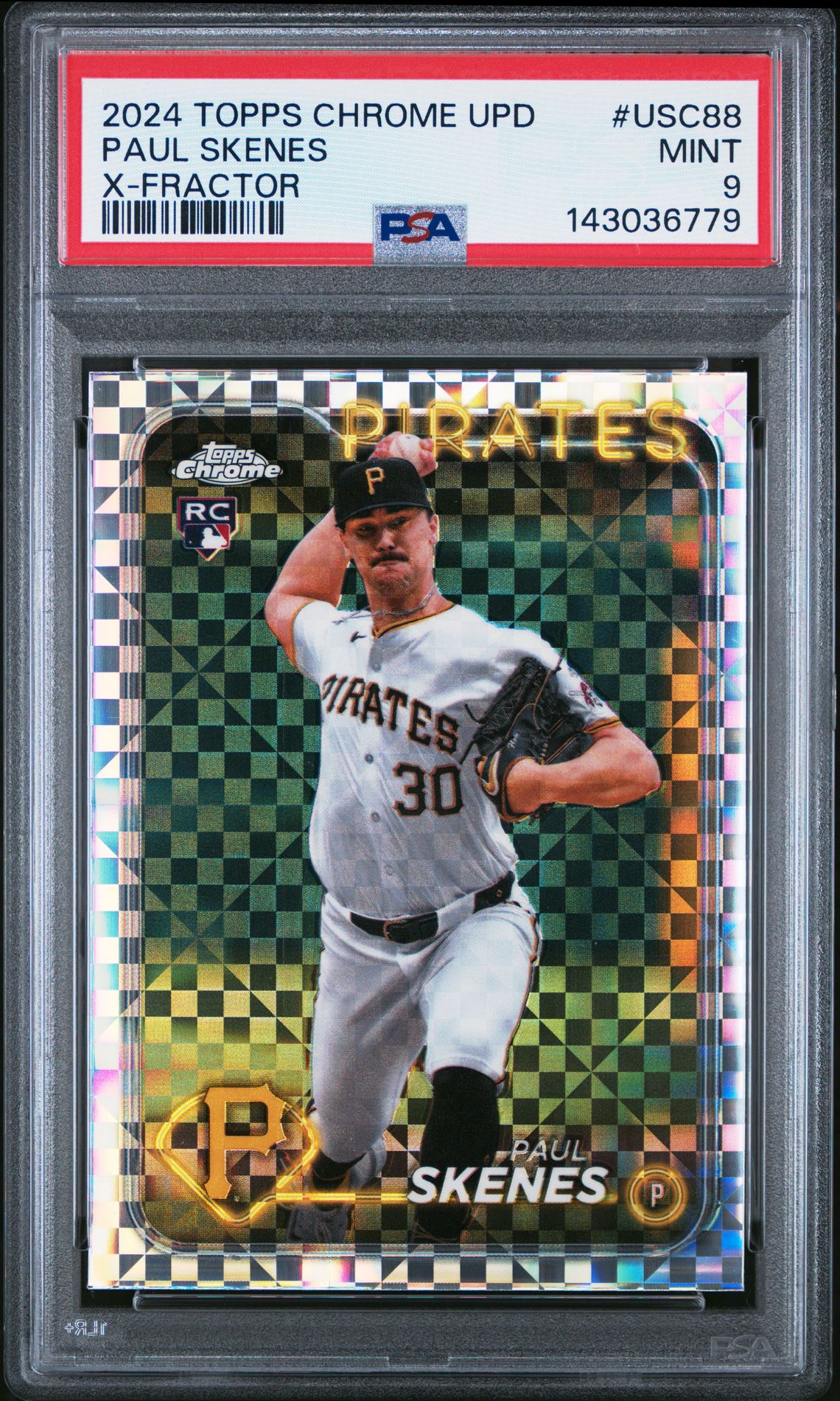 2024 Topps Chrome Update Paul Skenes #Usc88 (X-Fractor) Mint 9 front